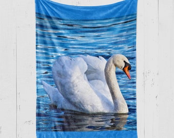 Swan Blanket, Swan Throw, Swan Lover Gift, Gift Ideas