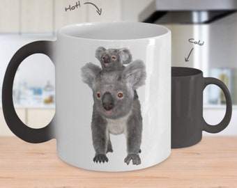 Koala Color Changing Mug, Koala Color Changing Cup, Koala Lover Gift, Gift Idea