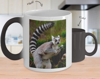 Lemur Color Changing Mug, Lemur Color Changing Cup, Lemur Lover Gift, Gift Ideas