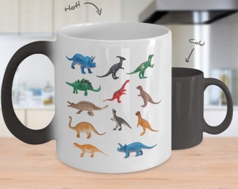 Dinosaur Color Changing Mug, Dinosaur Color Changing Cup, Dinosaur Lover Gift, Gift For Dinosaur Lovers