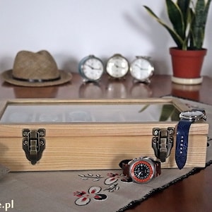 SUPER GIFT - BOX, box, display case, wooden handmade display case for 12 watches