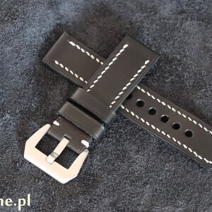 CORREA DE RELOJ - hecha a mano, 22 mm - negra