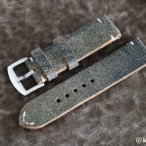 STEAMPUNK 24mm SUPER hand-sewn natural leather watch strap