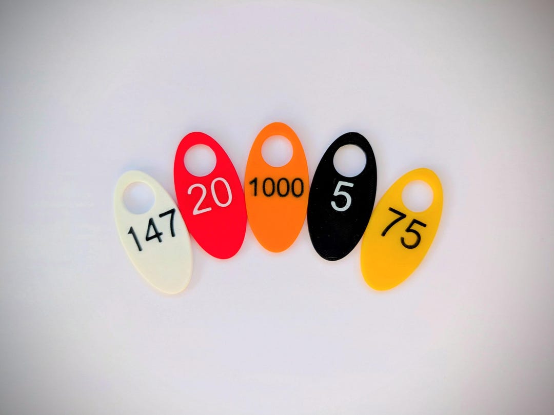 Plastic Key Tag With Personalized Number Range - Oval - Etsy