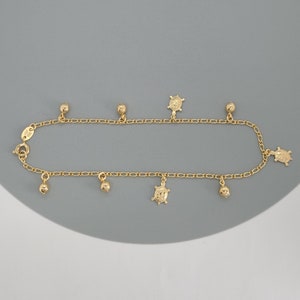 18k Gold Filled Dangle Ocean Beach Tropical Charms, Anklet, Wholesale