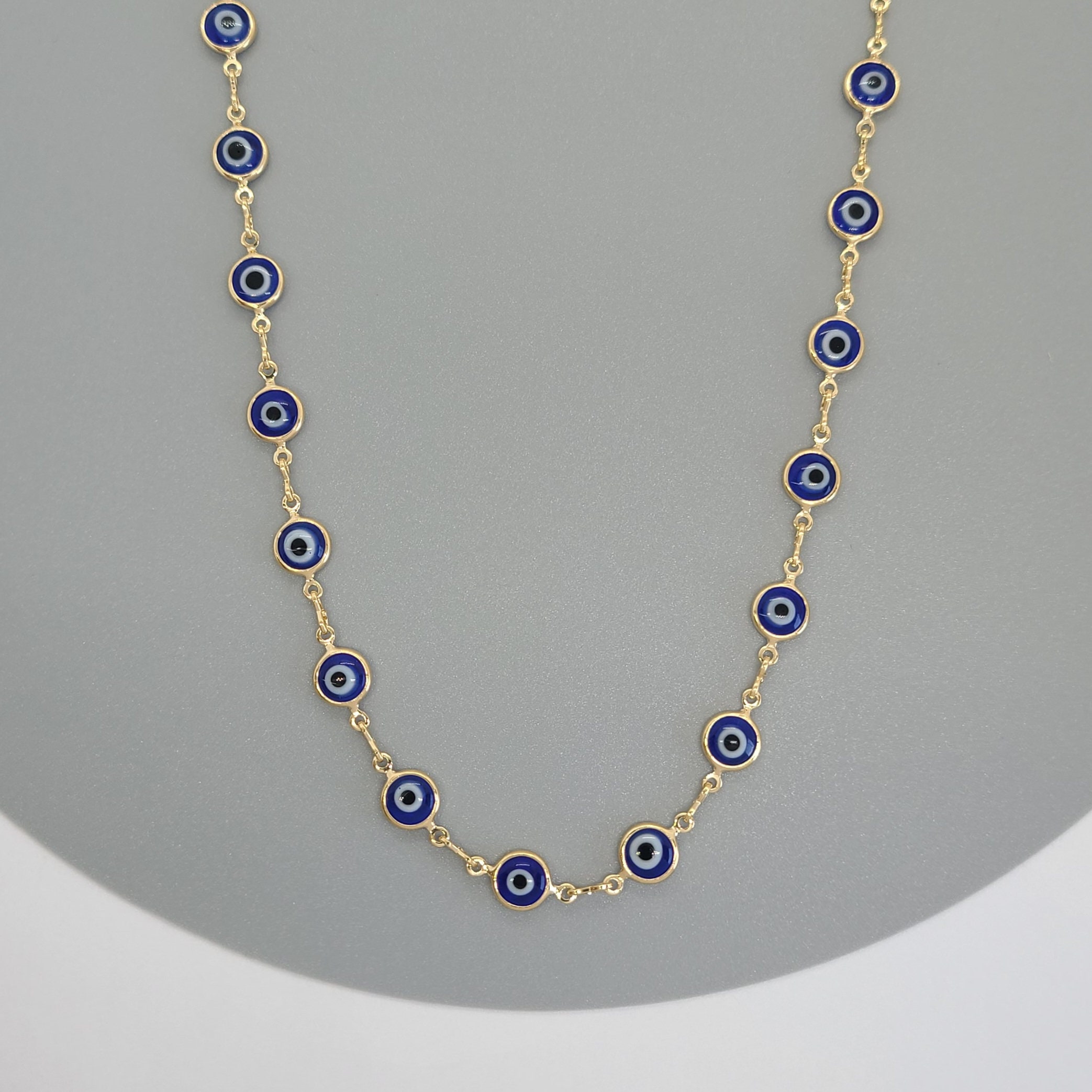 Evil Eye Link Chain 7mm Evil Eye Chain 18k Gold Filled Etsy