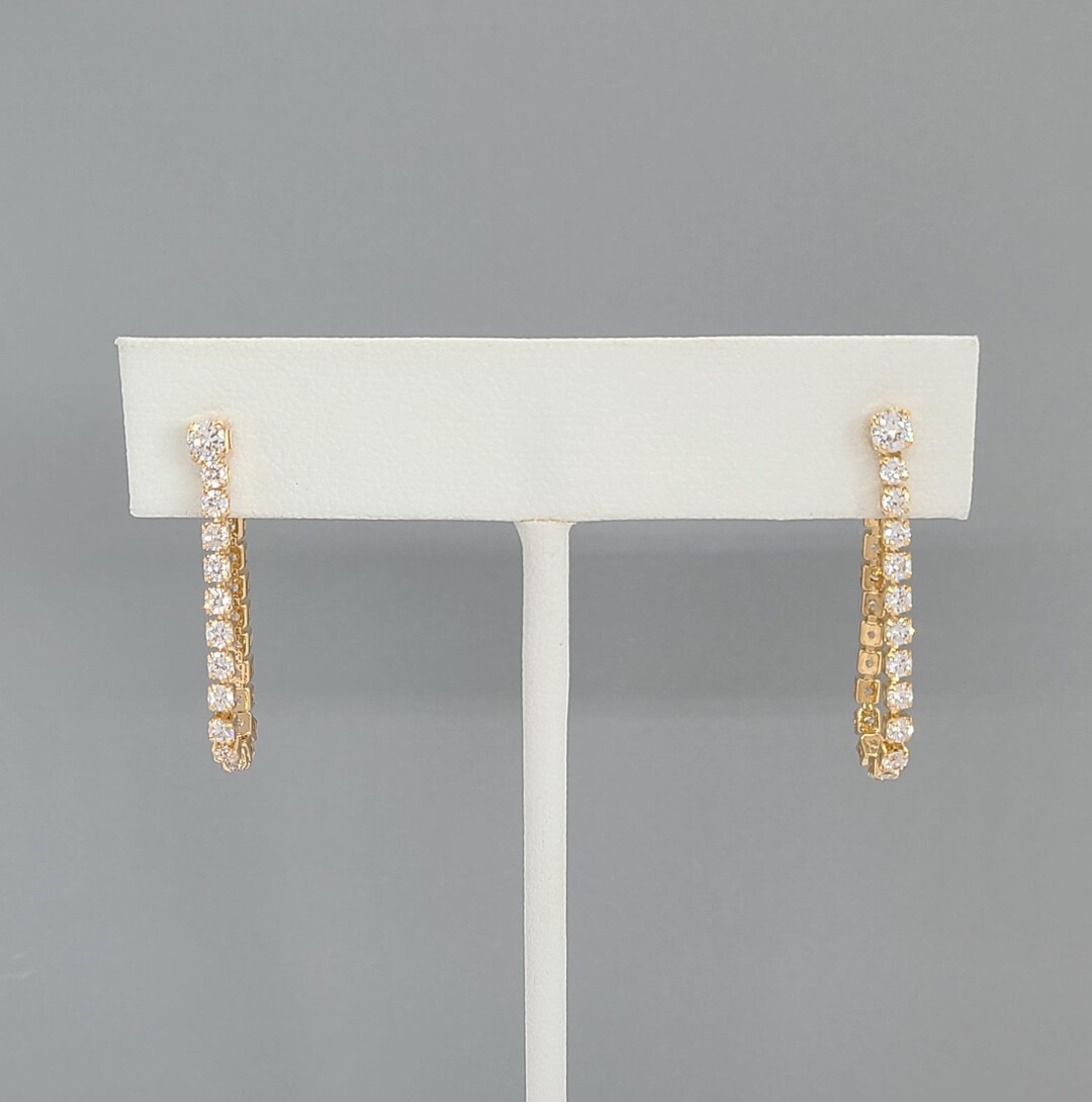 Elegante 18k Vergoldete Zirkonia-Reifen Ohrringe Für Damen - Zeitloses Design