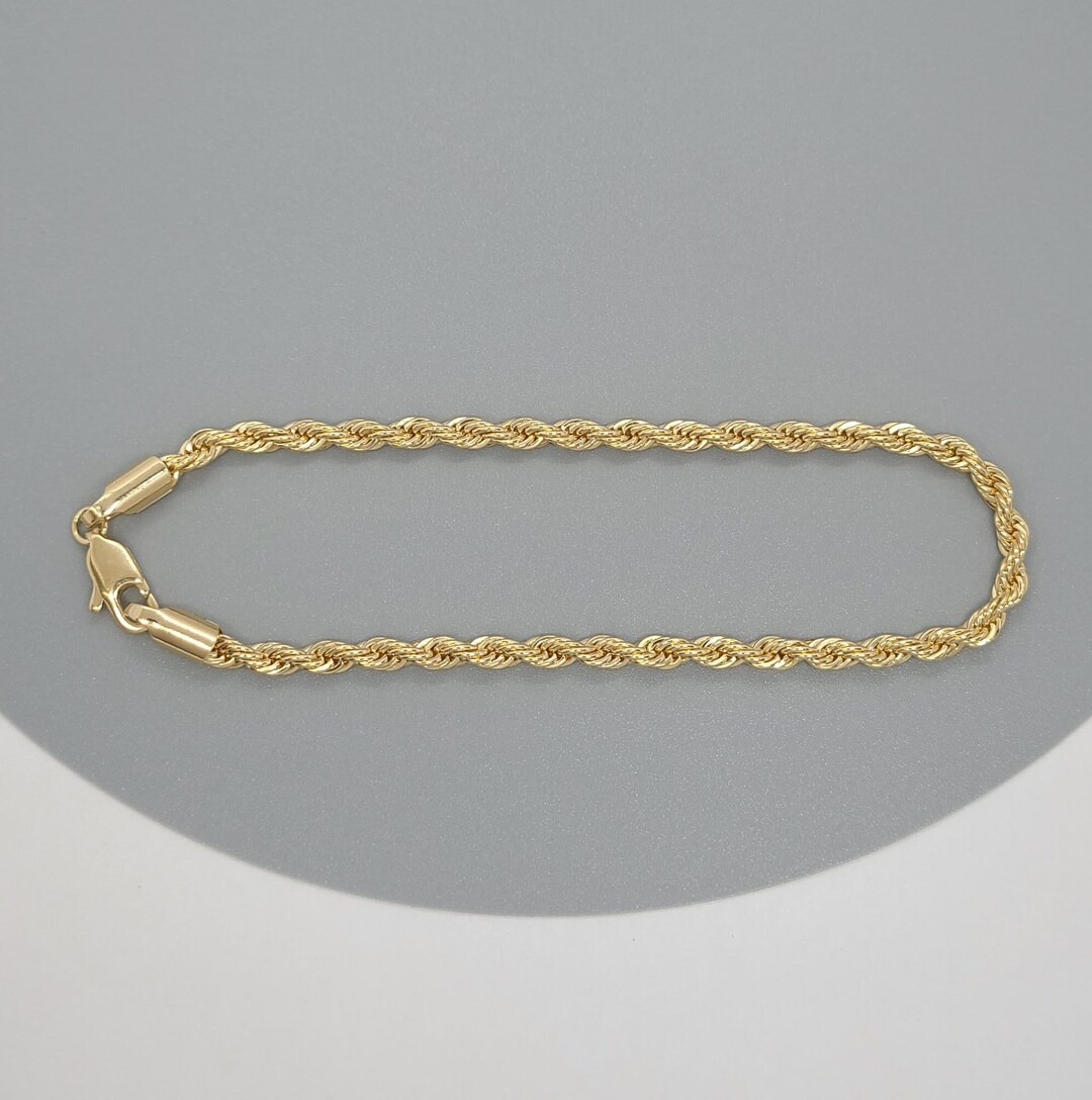 Rope Anklet 18K Gold Filled Twist Chain Anklet Everyday Etsy