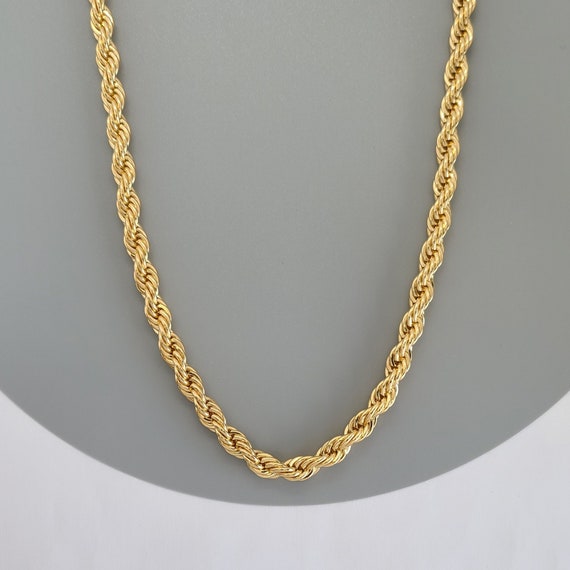 Rope Link Chain, 6mm Twisted Chain, Gold Filled Necklace, Chunky