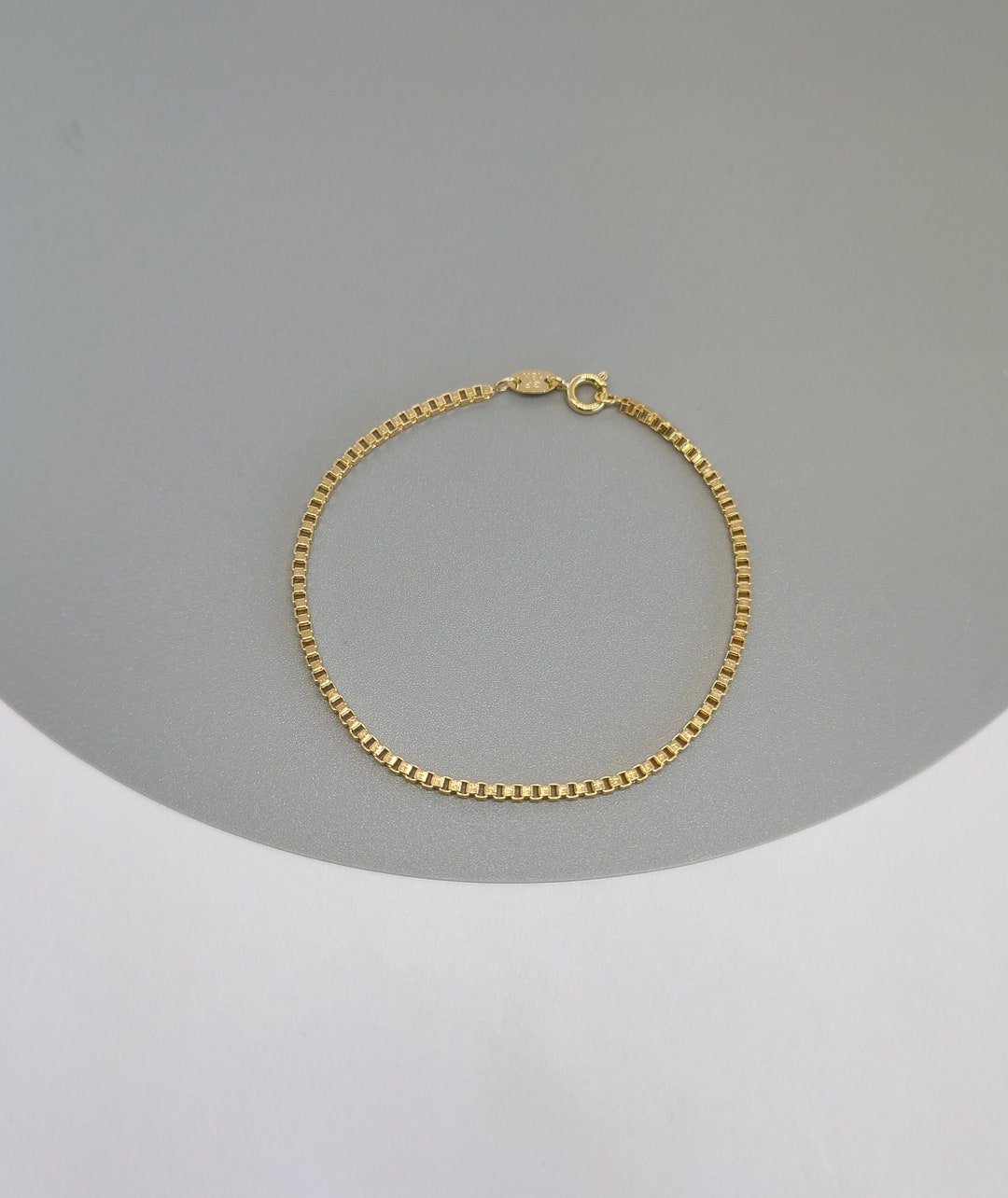 Box Link Bracelet, 18K Gold Filled Bracelet, Square Bracelet, Layering Bracelet, Dainty Everyday