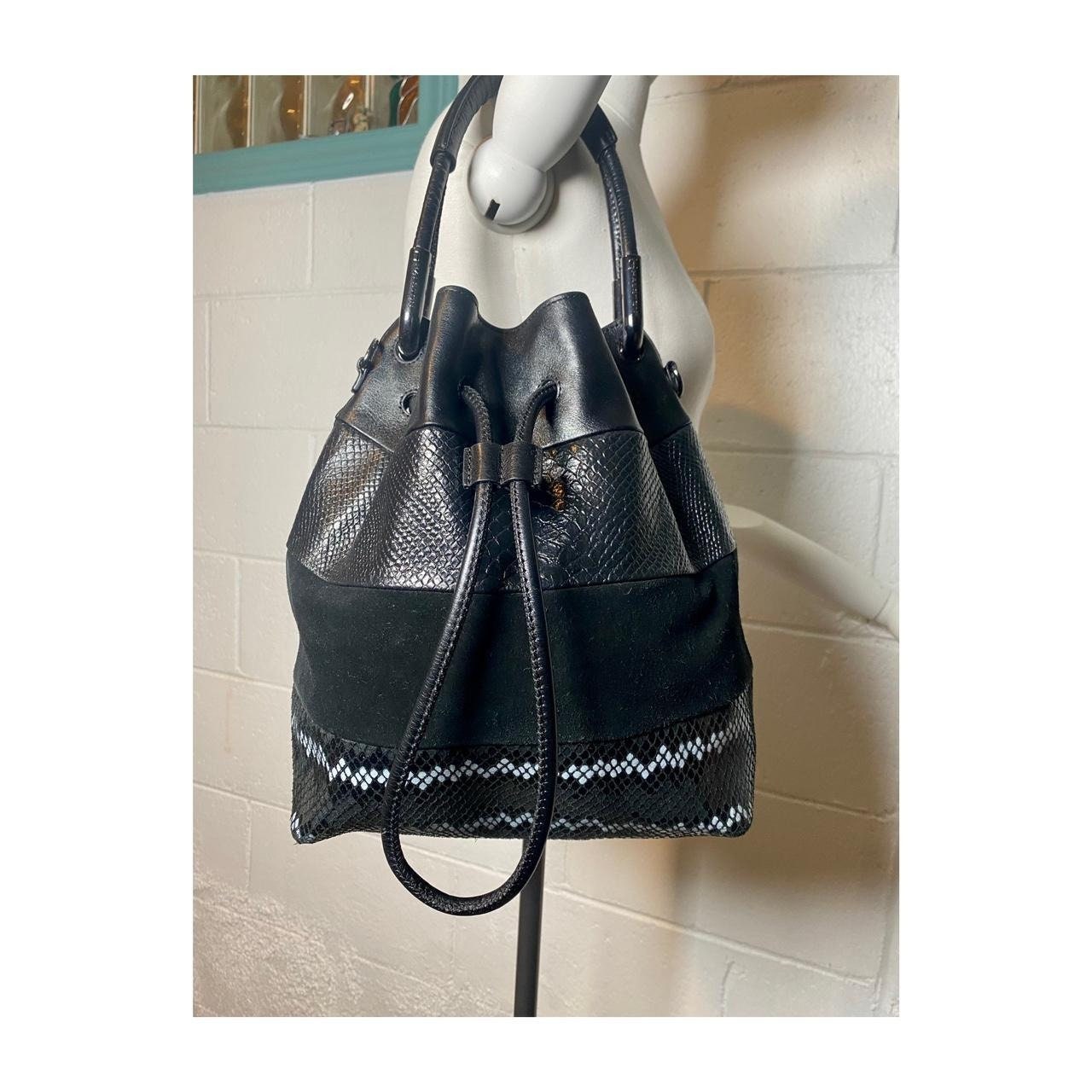 Halston Heritage Black Bucket Bag/purse - Etsy