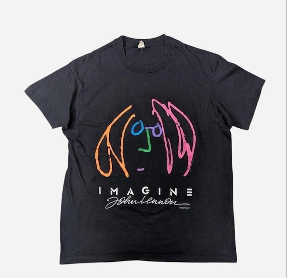 80s vintage John Lennon "Imagine" self-portrait t-shirt size XL