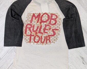 Vintage 1981 Black Sabbath Mob Rules Tour Baseball Tee - Size M - Etsy
