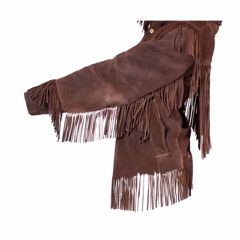 1970\u2019S Chocolate Fringe Suede Coat
