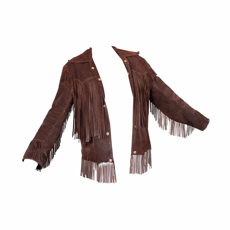 1970\u2019S Chocolate Fringe Suede Coat