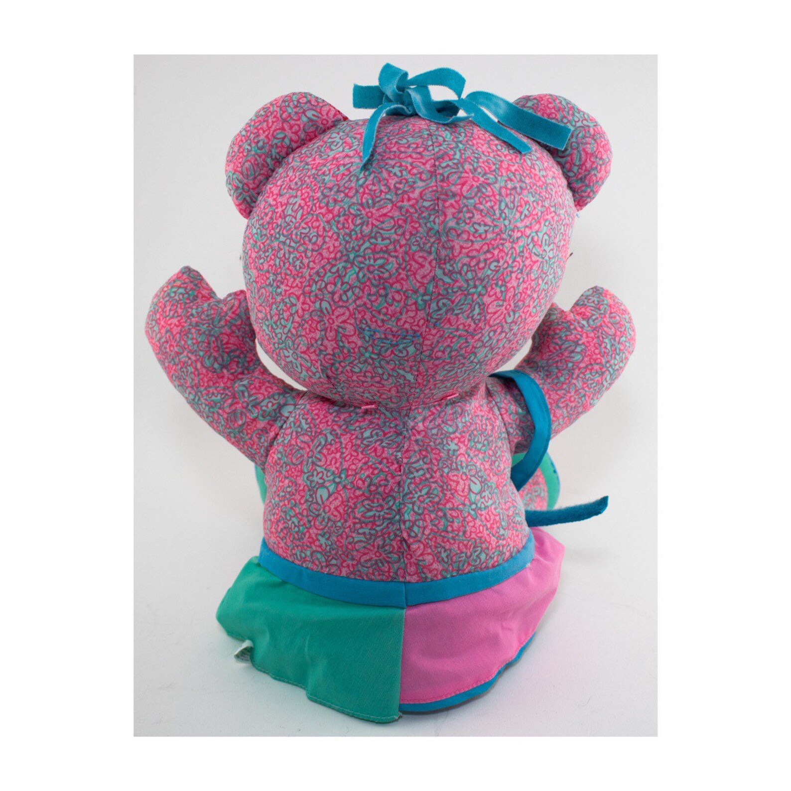 Vintage 90er Jahre Rosa und Blau Doodle Bär mit Brille | Etsy