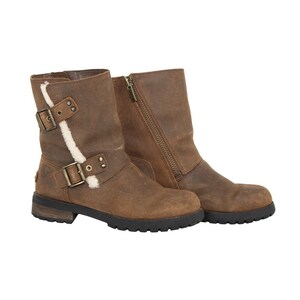 Brushed Leather Ugg Boots With Side Zippers Etsy UK