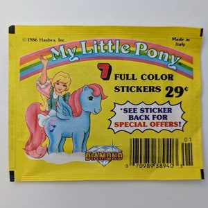 5 packs of My Little Pony Sticker Packs - Hasbro 1986