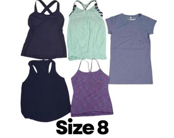 Paquete Lululemon Talla 8, Camisetas sin mangas y camisetas deportivas (5 piezas)
