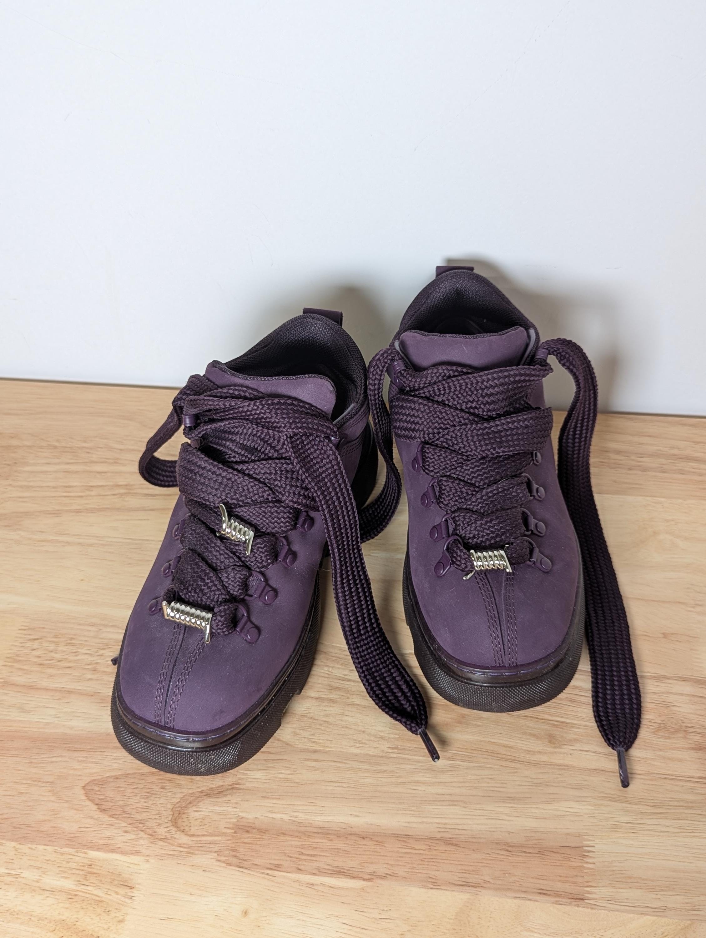 ミドルブーツ Burberry  Boots Women Leather Violet/Aubergine Burberry Boots Women Leather Violet/Aubergine | B-Exit – B