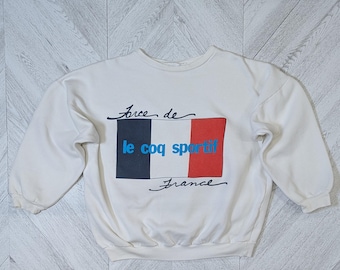 Force De Le Coq Sportif France Vintage White Sweatshirt size medium