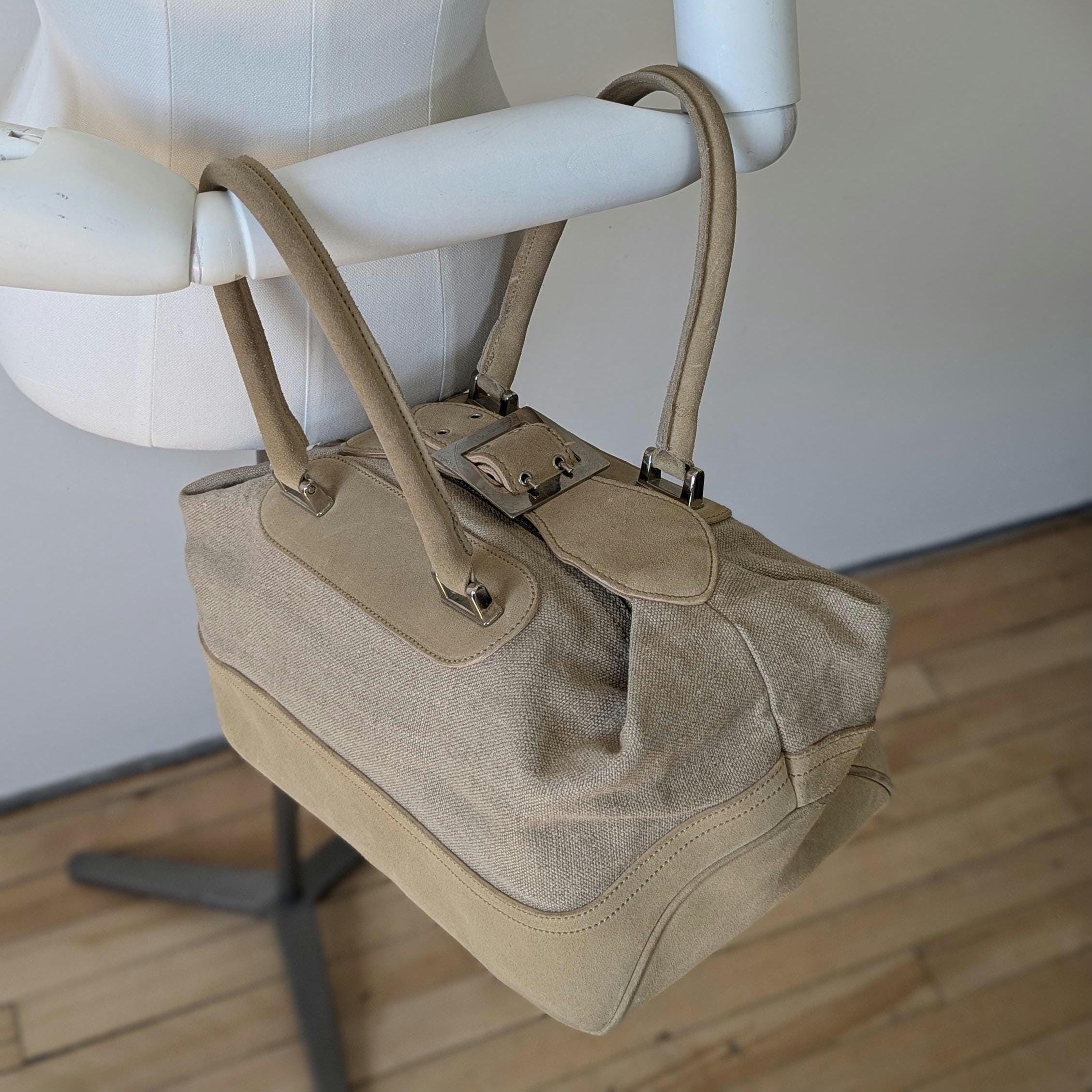 Y2K Baguette Bag: Sissi Rossi Rose Roux Canvas & Leather Handbag - Etsy