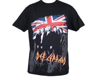 Vintage Def Leppard Band Tee With Union Jack Circa 2005