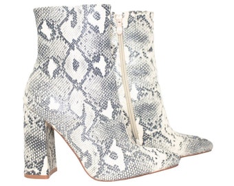 snakeskin booties canada