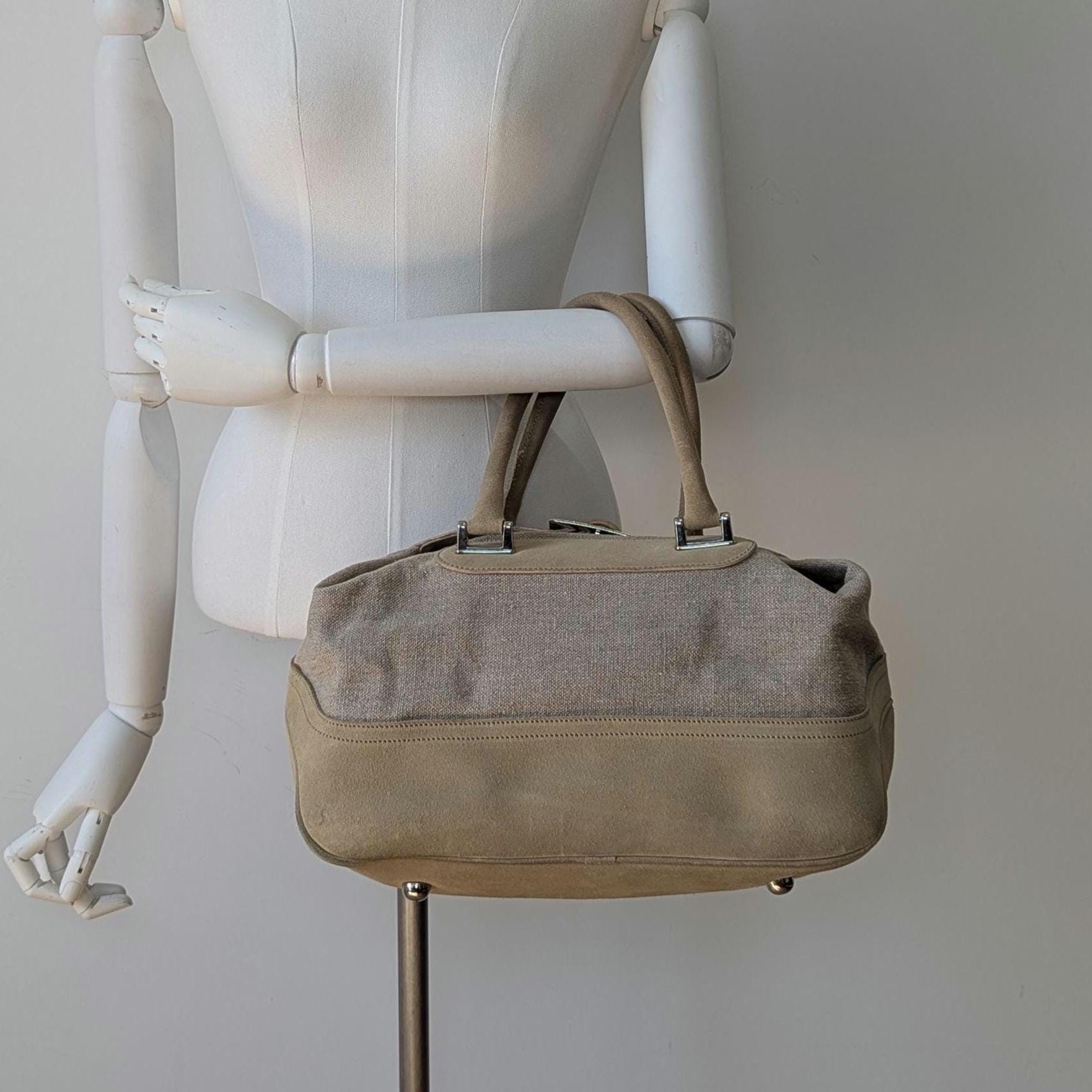 Y2K Baguette Bag: Sissi Rossi Rose Roux Canvas & Leather Handbag - Etsy
