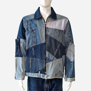 リーバイスのリワークデニムパッチワークジャケット　サイズは大きめです