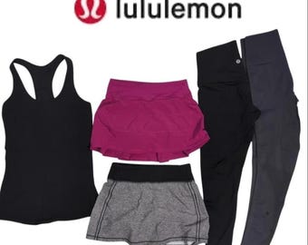 5 piece Lululemon Bundle Size 0 leggings tennis skirt skort shelf bra tank top