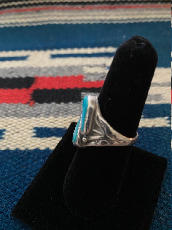 Twin Teardrop Turquoise stone ring. - image 2