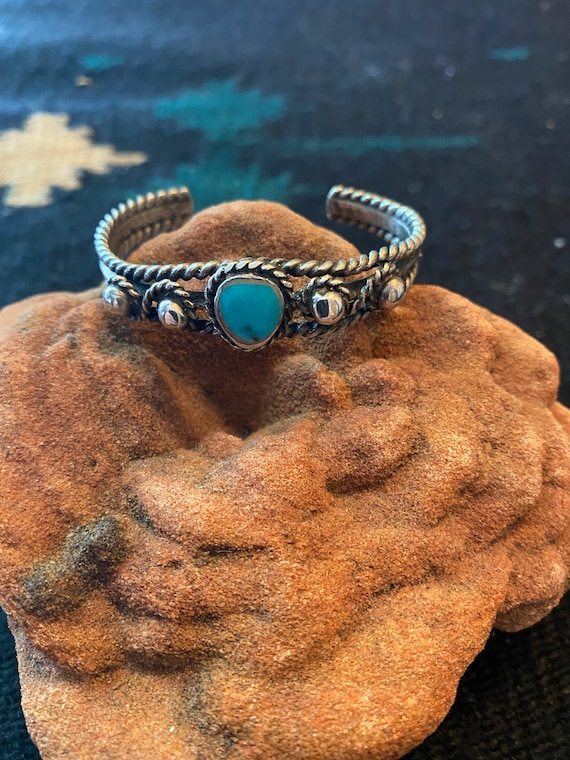 Beautiful small turquoise cuff