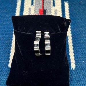 Vintage Onyx and sterling post earrings