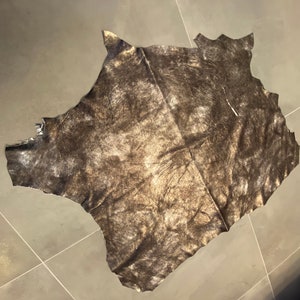 Unique metallic silver shimmer leather lamb skin