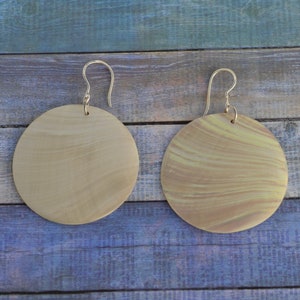 Large White Nautilus Circle Earrings, Sterling Silver Dangling Earrings, Jewelry for Women, Beach jewelry, Hawaiian jewelry,Island jewelry