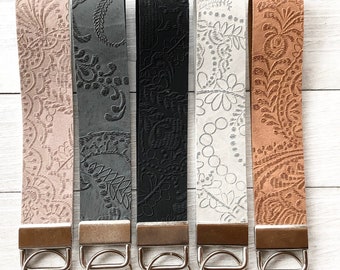 leather key wristlet