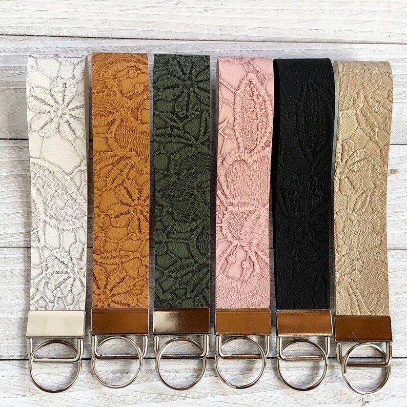 Key fob keychain wristlet vegan leather key holder Etsy