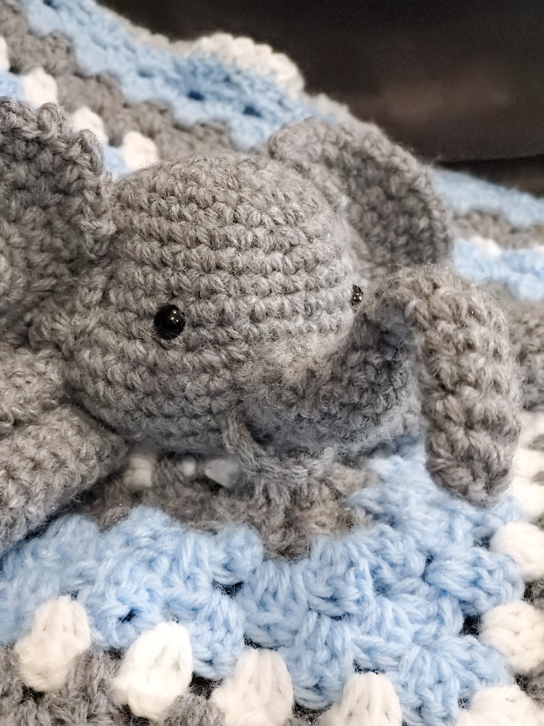 Crochet Elephant Lovey Baby Lovey Security Blanket Elephant Etsy