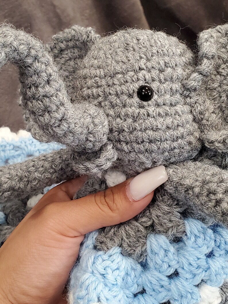 Crochet Elephant Lovey Baby Lovey Security Blanket Elephant Etsy