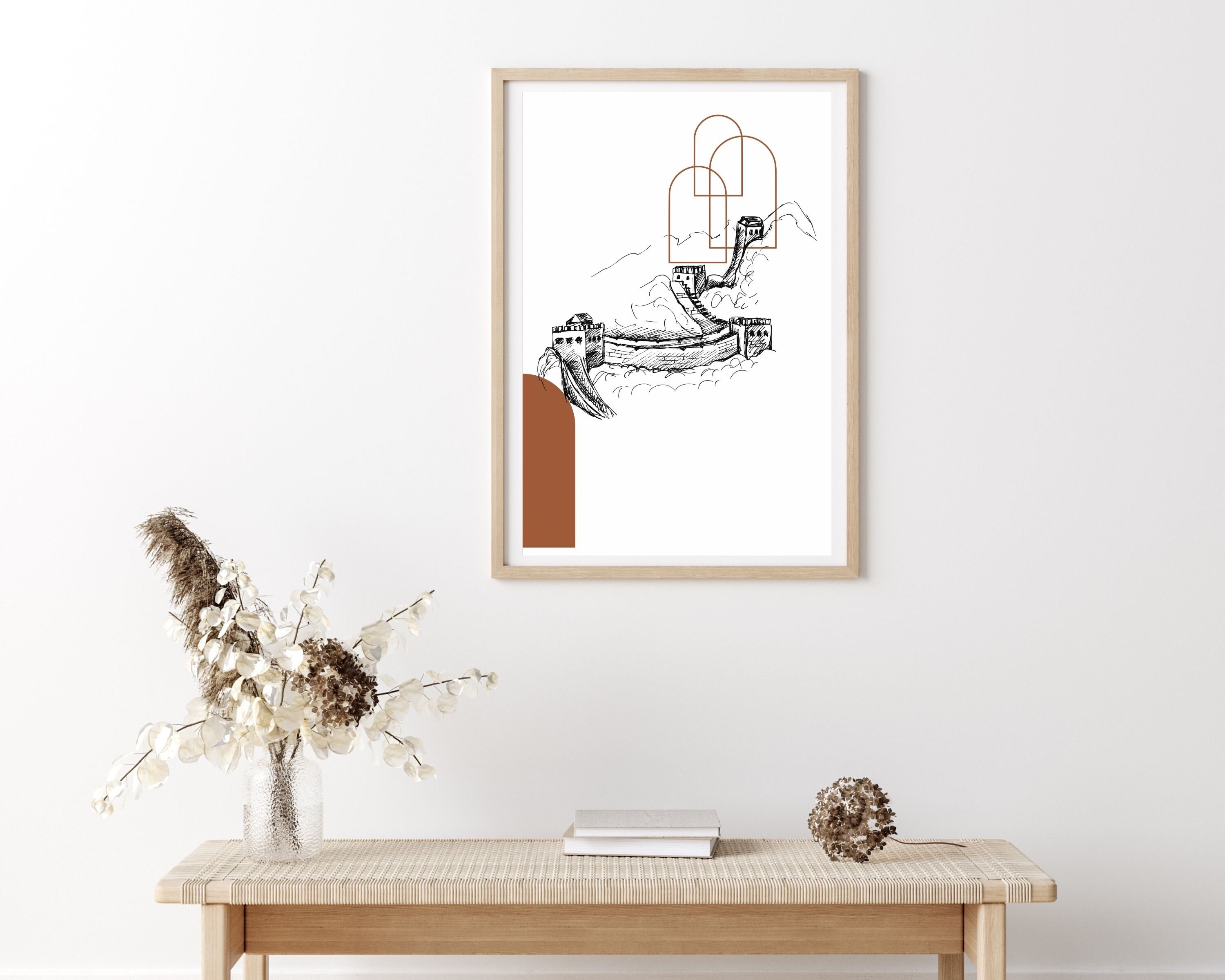 Great Wall of China Wall Art Print Abstract Great Wall Print | Etsy