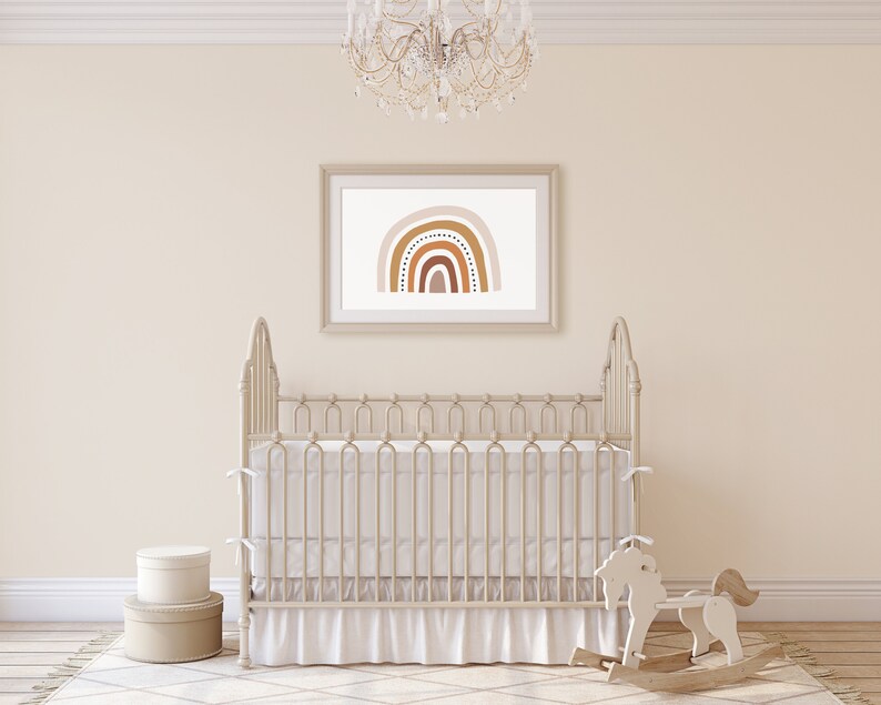 Neutral Rainbow Wall Art Print Boho Nursery Decor Rainbow