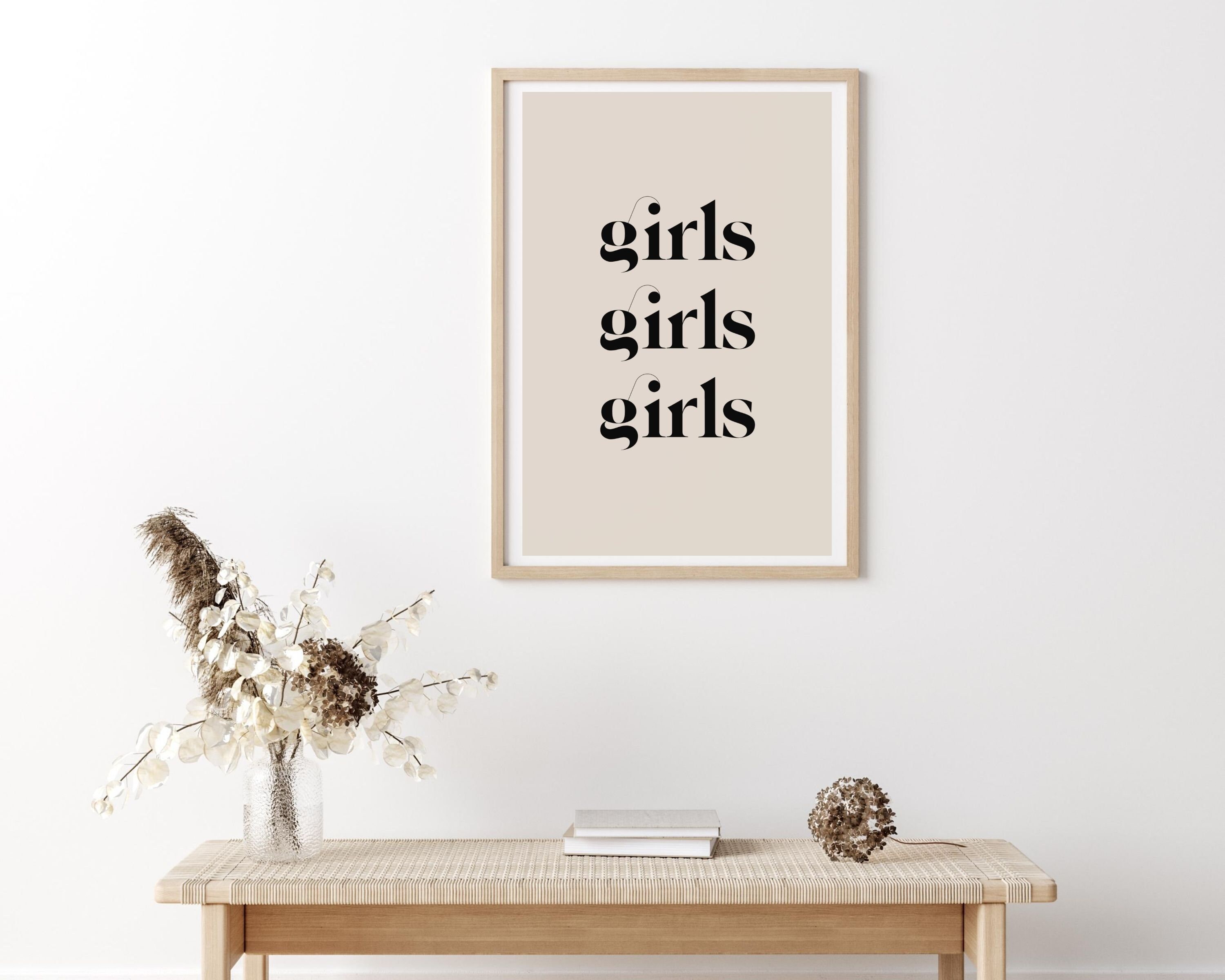 Girls Girls Girls Art Print Printable Wall Art Girls Girls | Etsy