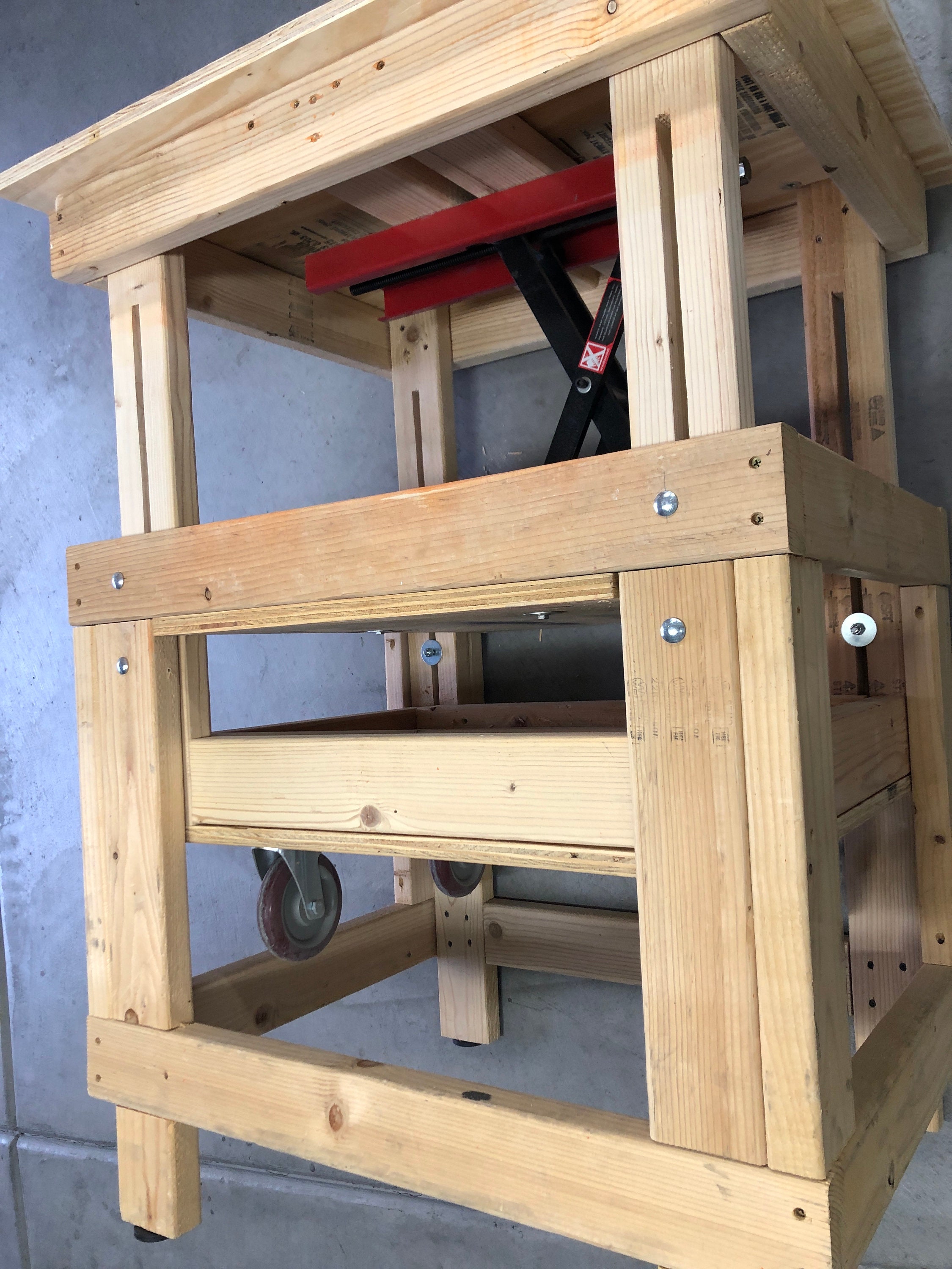 Adjustable Height Workbench Plans Etsy