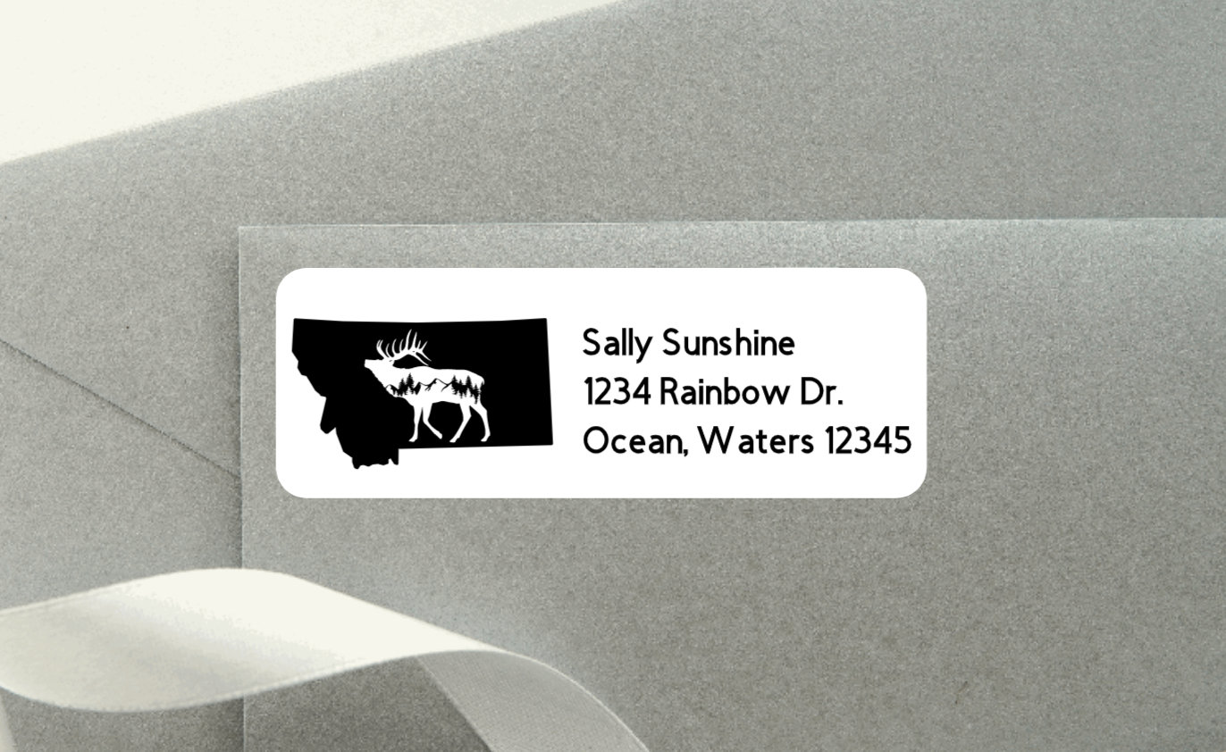 Montana ElkSet of 16 Return Address Labels Happy Mail Etsy
