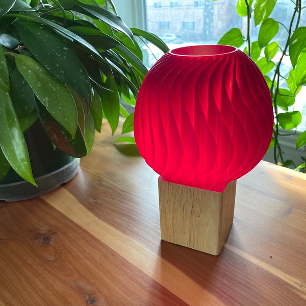 Small Wood Lamp Etsy