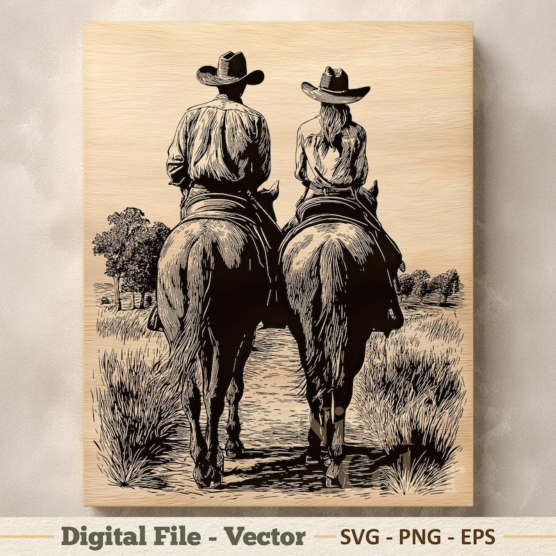 Cowboy Line Drawings - Etsy
