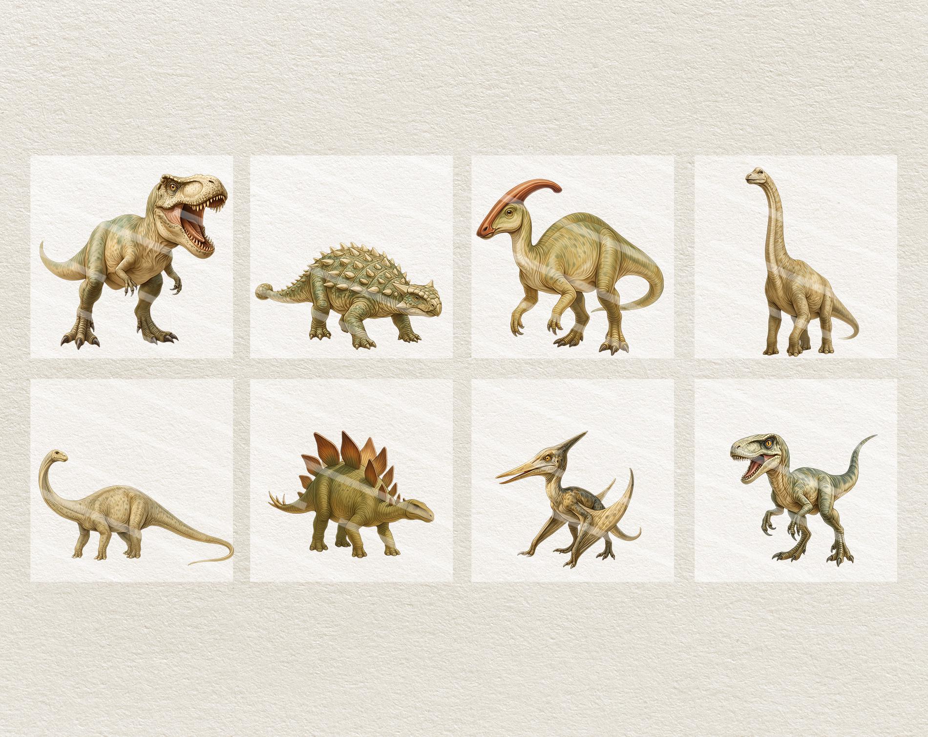 Watercolor Dinosaurs Clipart - Digital Illustration Dinosaur - Jurassic ...