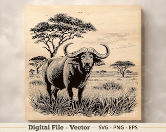 かわいい赤ちゃんアフリカ水牛サファリ動物svg png dxf eps pdf