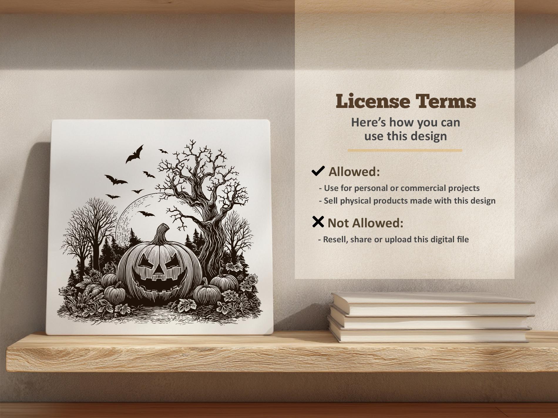 Halloween Pumpkin Vector Illustration SVG – Spooky Forest Jack O ...
